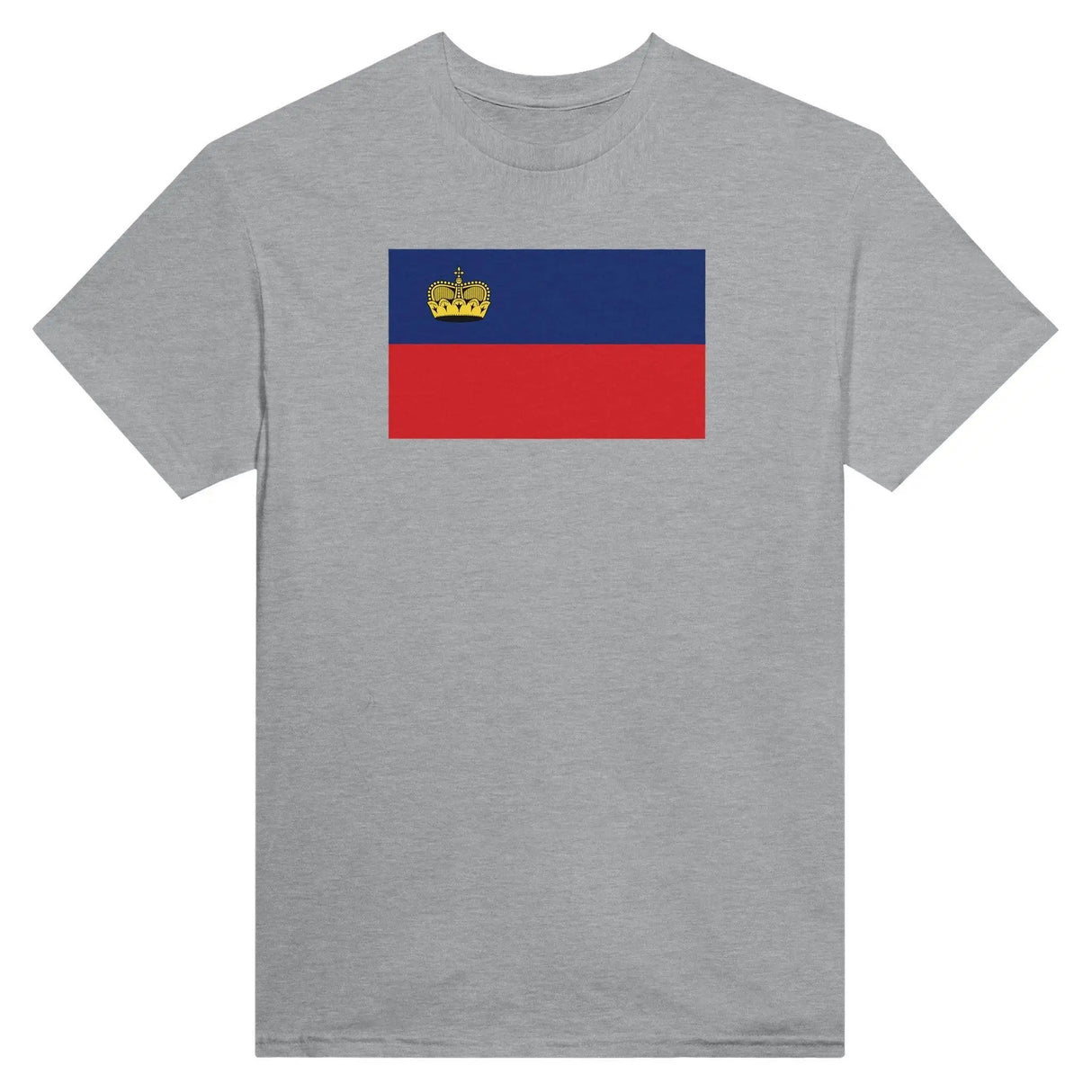 T-shirt drapeau liechtenstein brodé en coton mélangé