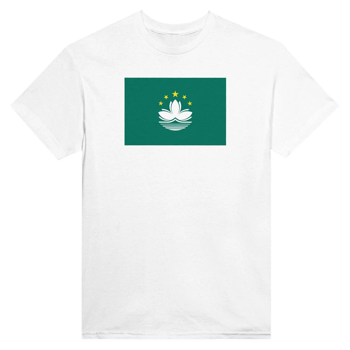 T-shirt drapeau macao coton mélangé brodé manches longues