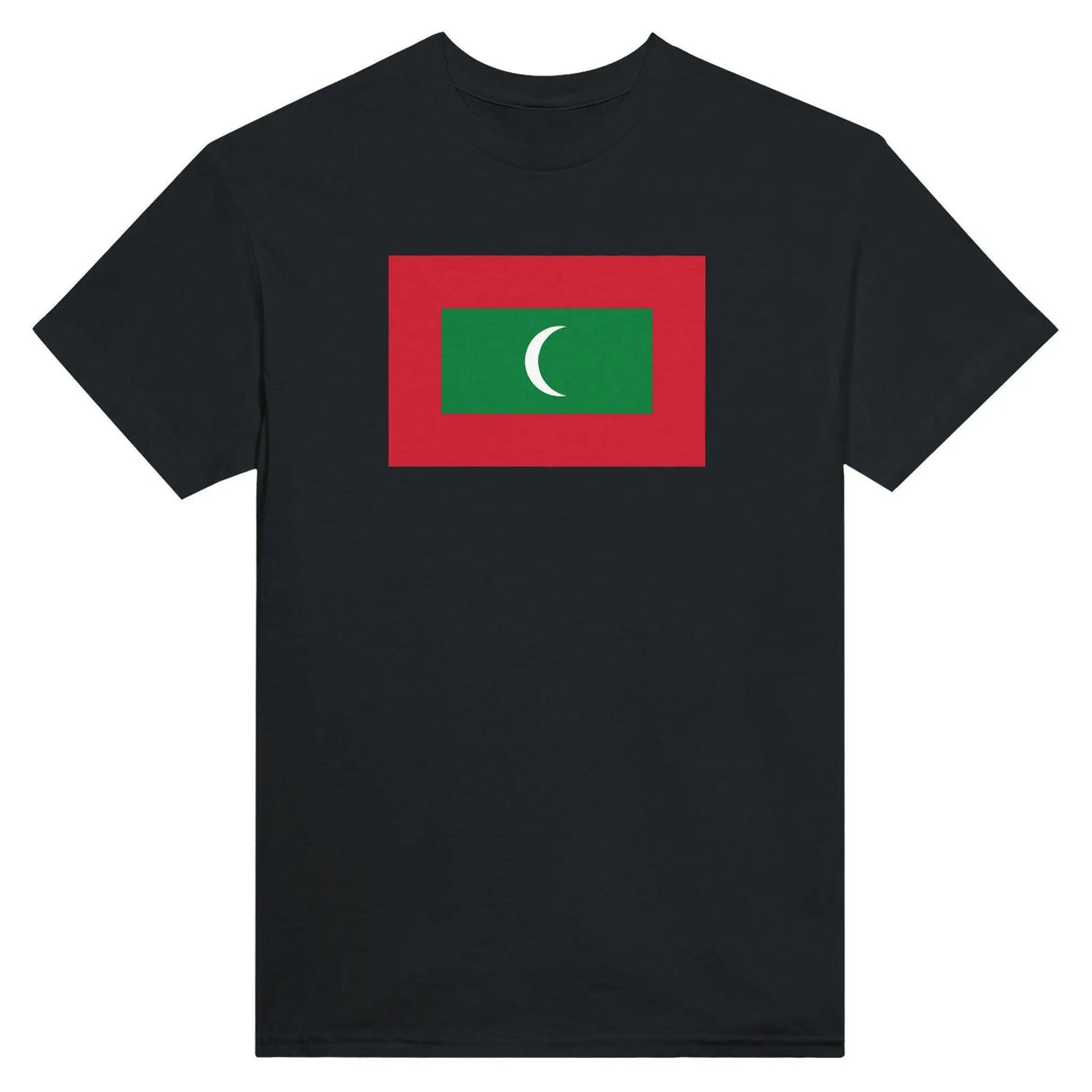 T-shirt drapeau maldives brodé en coton mélangé