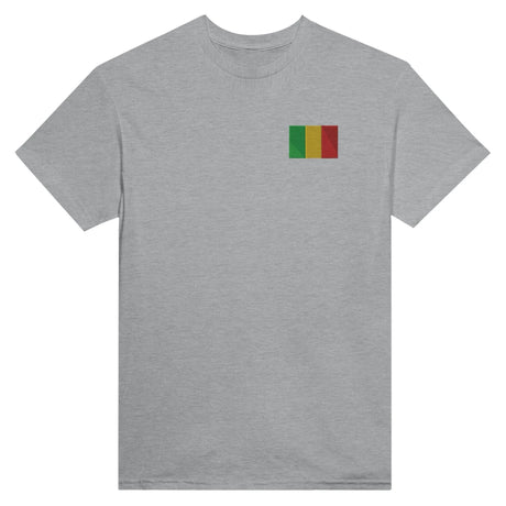 T-shirt drapeau mali en coton mélangé broderie couleur