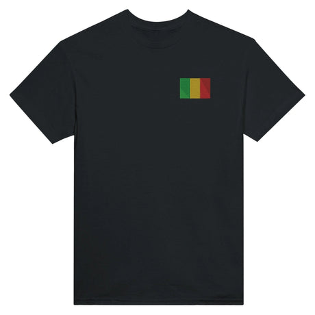 T-shirt drapeau mali en coton mélangé broderie couleur