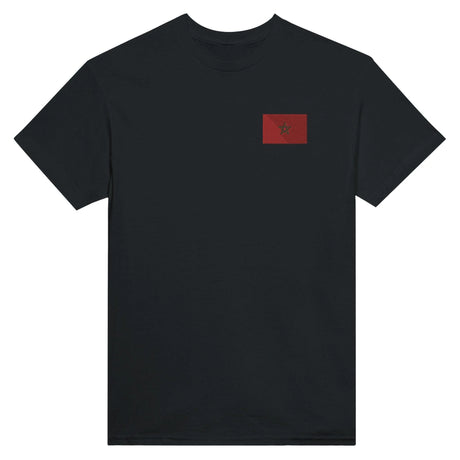 T-shirt drapeau maroc broderie couleur en coton épais