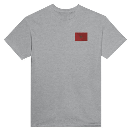 T-shirt drapeau maroc broderie couleur en coton épais