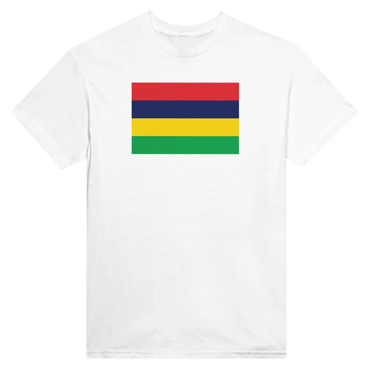 T-shirt drapeau maurice brodé coton mélangé couleurs vives