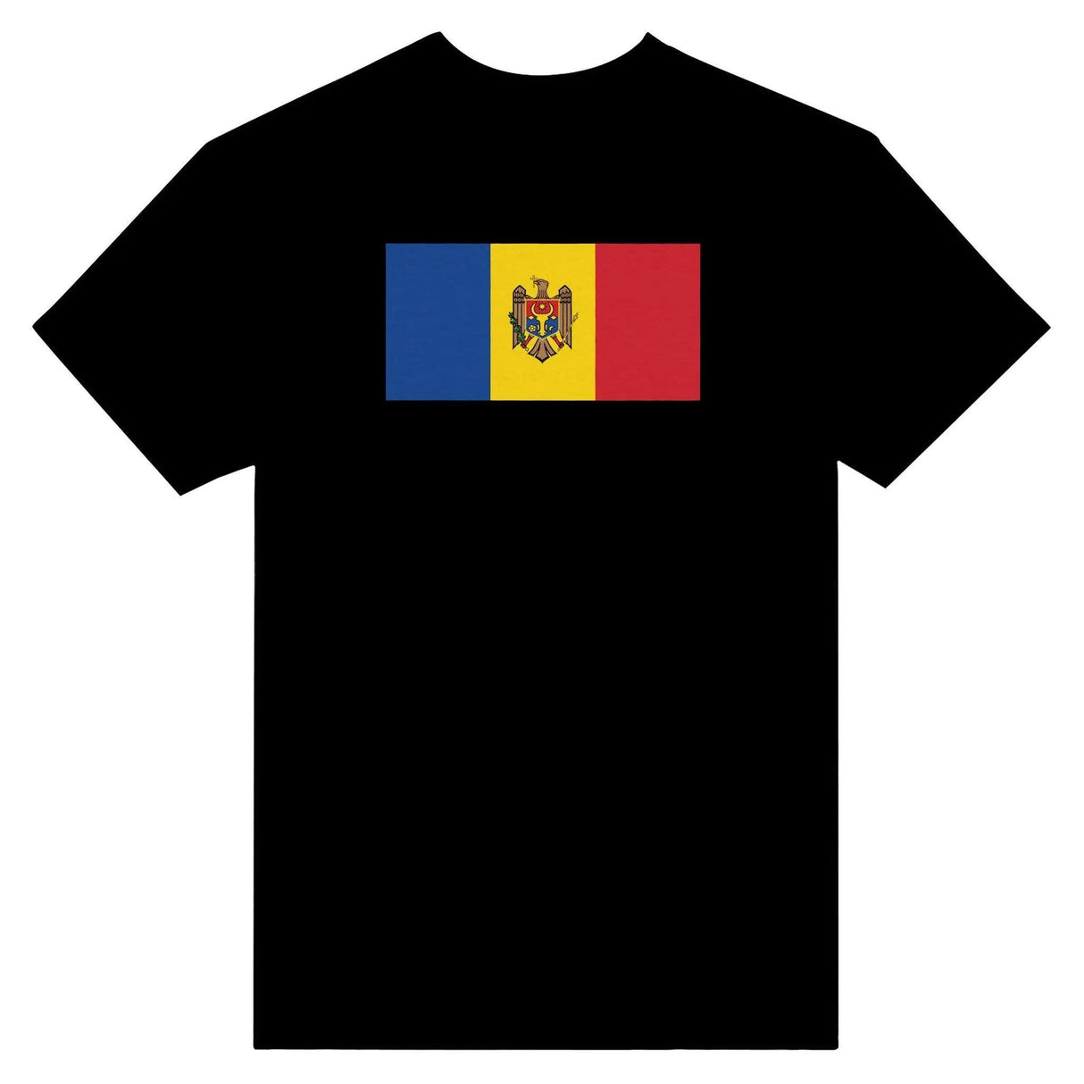 T-shirt drapeau moldavie brodé coton mélangé manches longues