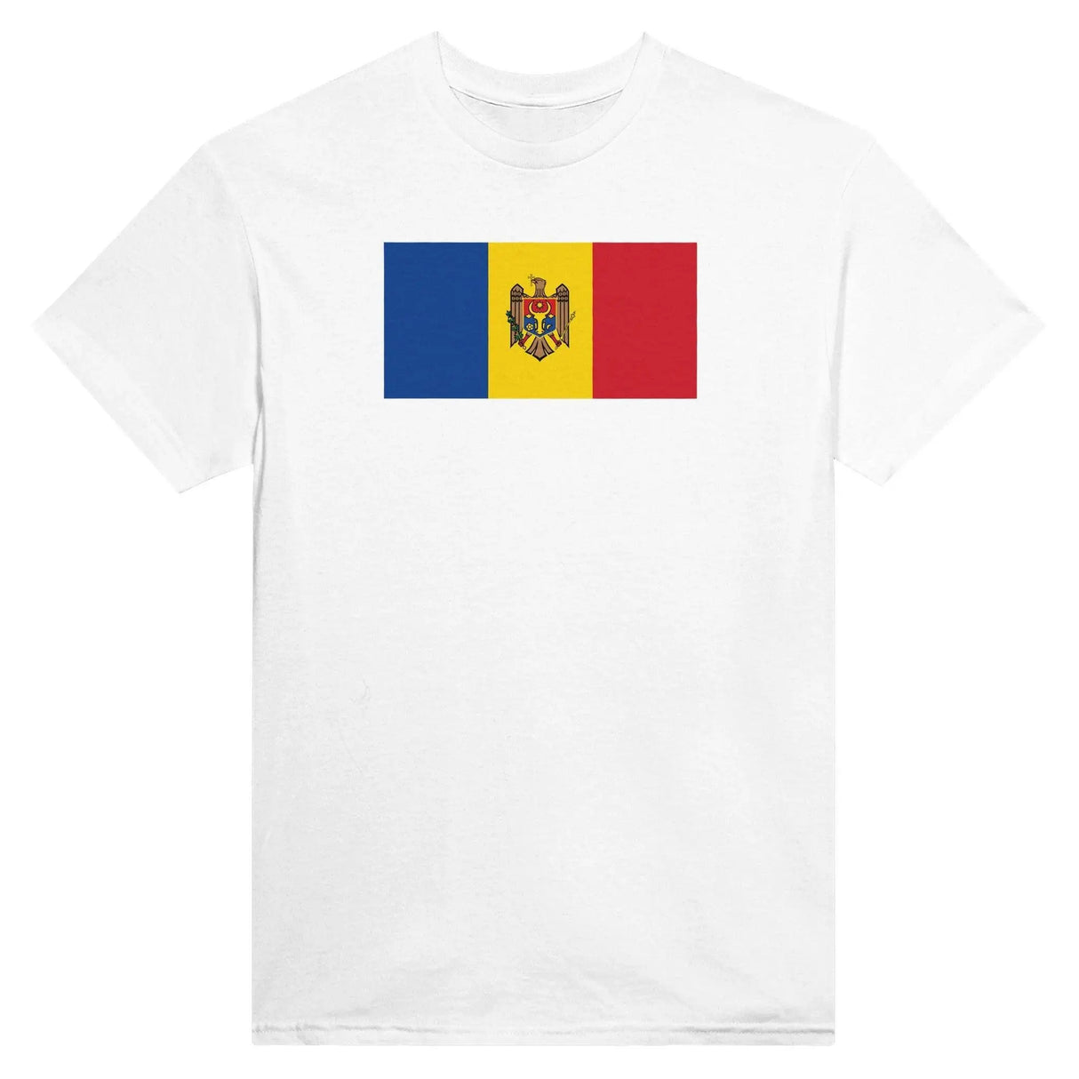 T-shirt drapeau moldavie brodé coton mélangé manches longues