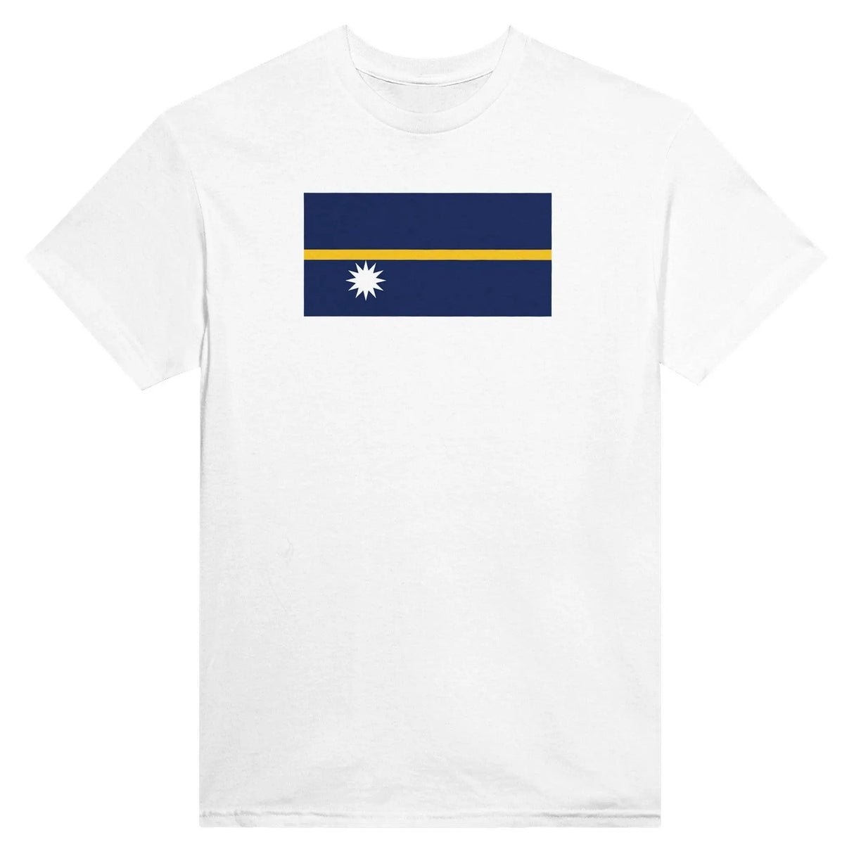 T-shirt drapeau nauru brodé en coton mélangé élégant