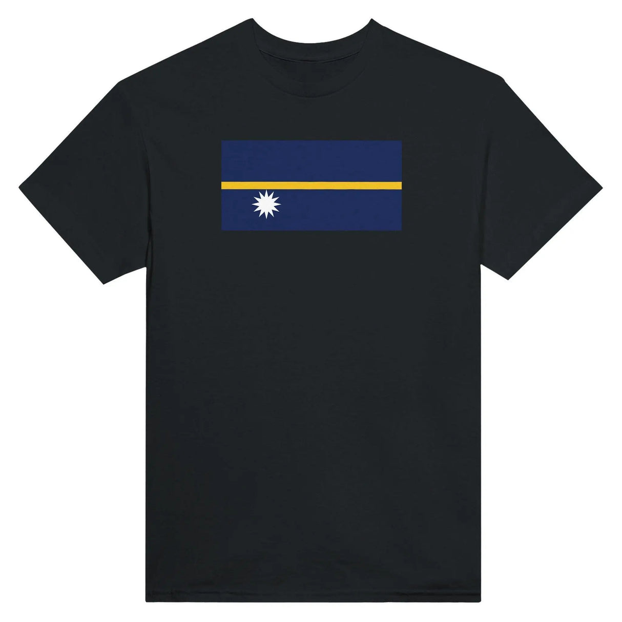 T-shirt drapeau nauru brodé en coton mélangé élégant