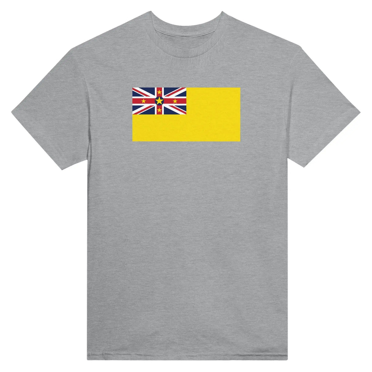 T-shirt drapeau niue brodé en coton mélangé