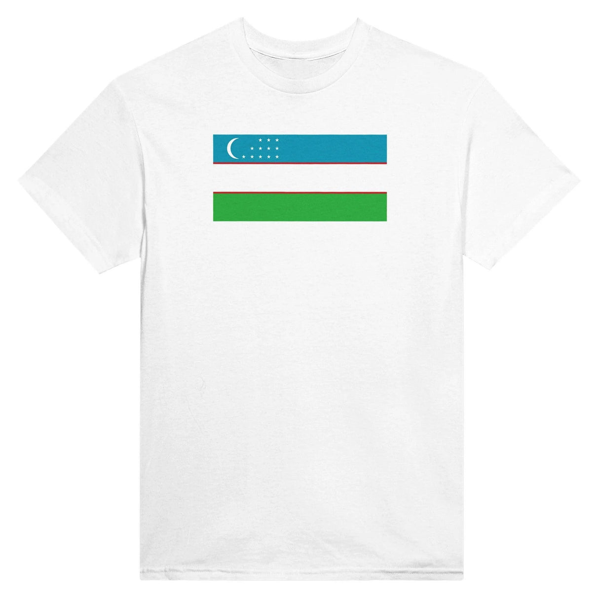 T-shirt drapeau ouzbékistan brodé coton mélangé élégant