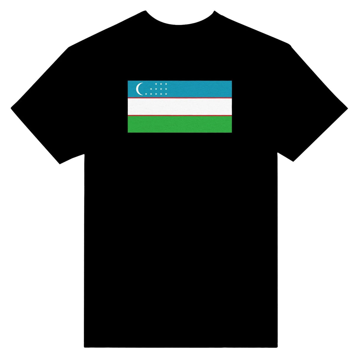 T-shirt drapeau ouzbékistan brodé coton mélangé élégant