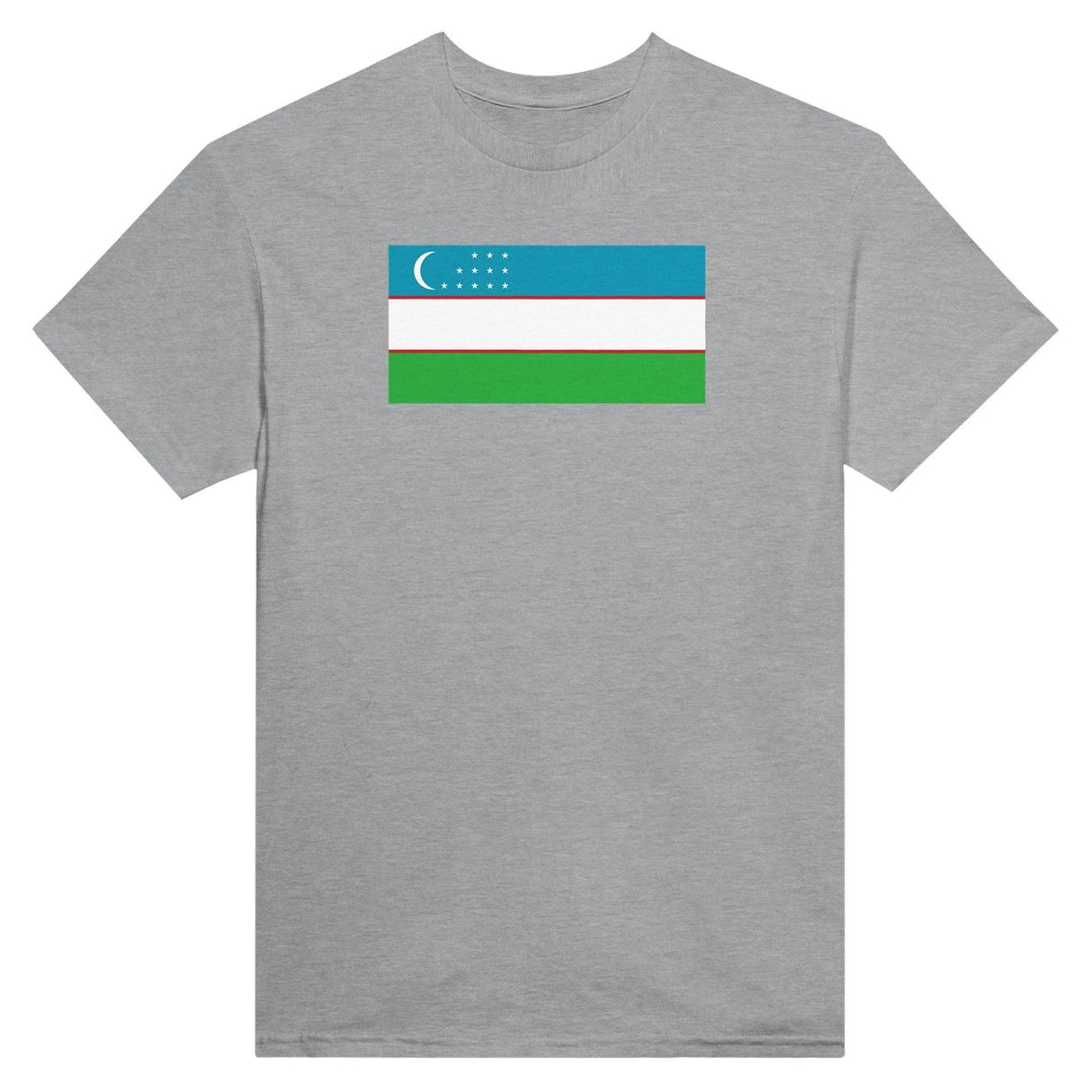 T-shirt drapeau ouzbékistan brodé coton mélangé élégant
