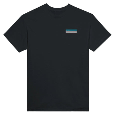 T-shirt drapeau ouzbékistan coton mélangé broderie couleur