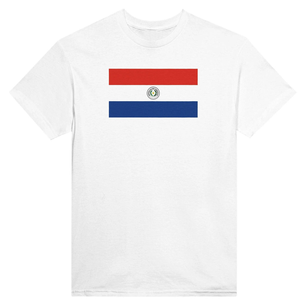 T-shirt drapeau paraguay brodé en coton mélangé élégant