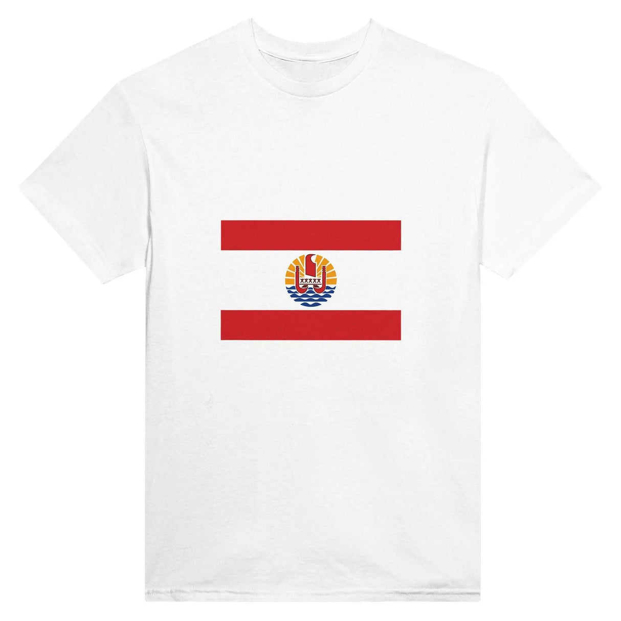 T-shirt drapeau polynésie française brodé coton mélangé