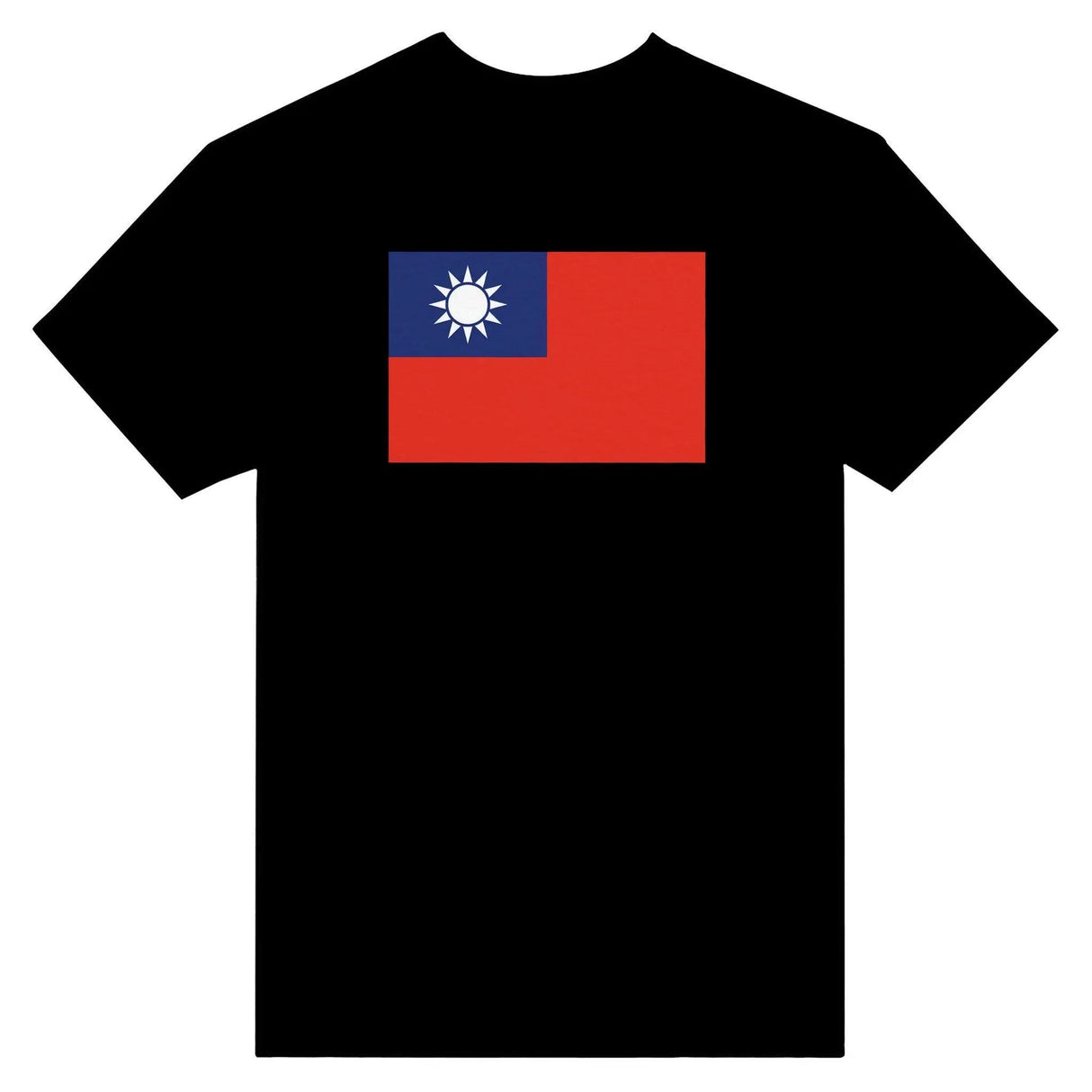 T-shirt drapeau république de chine brodé coton mélangé