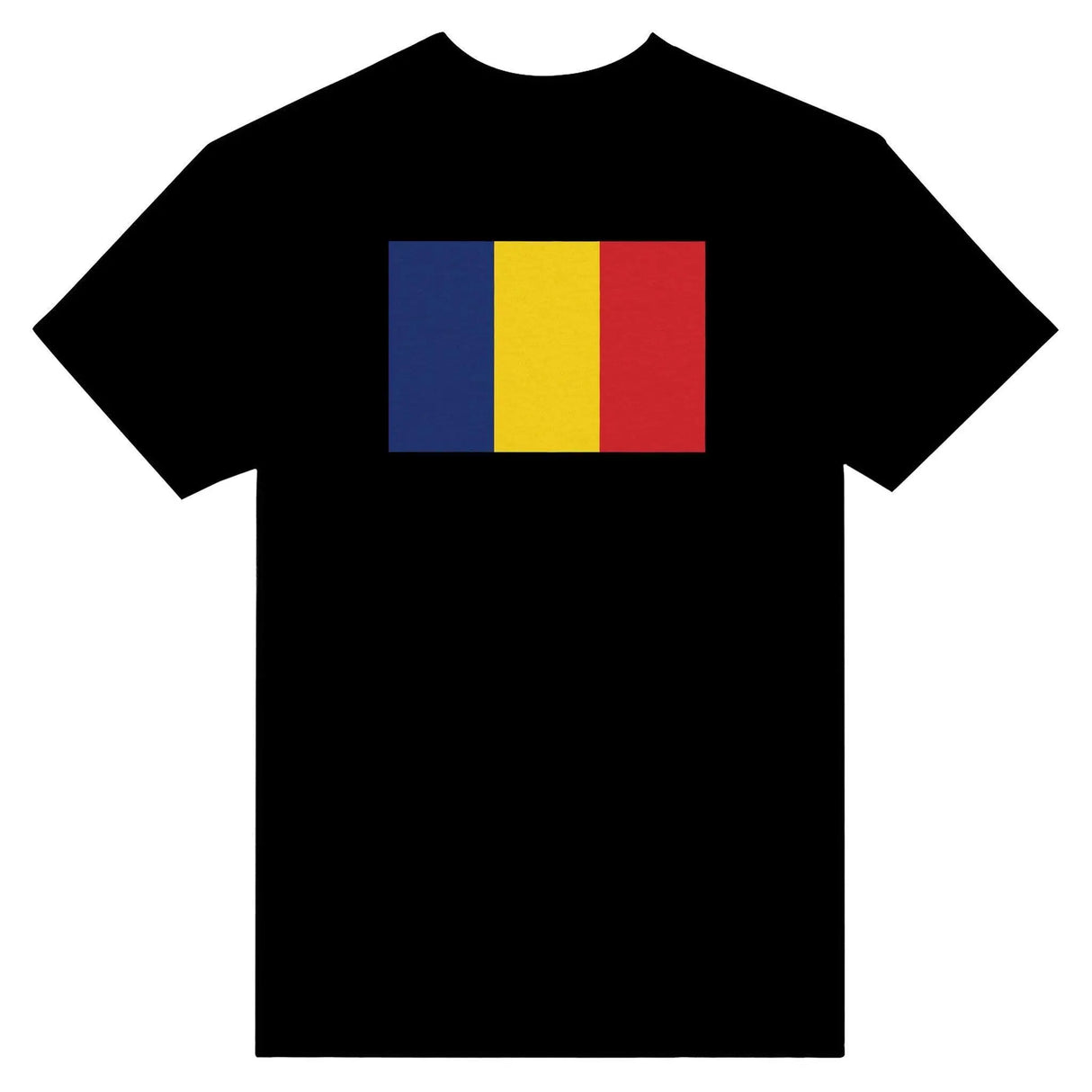 T-shirt drapeau roumanie brodé en coton mélangé
