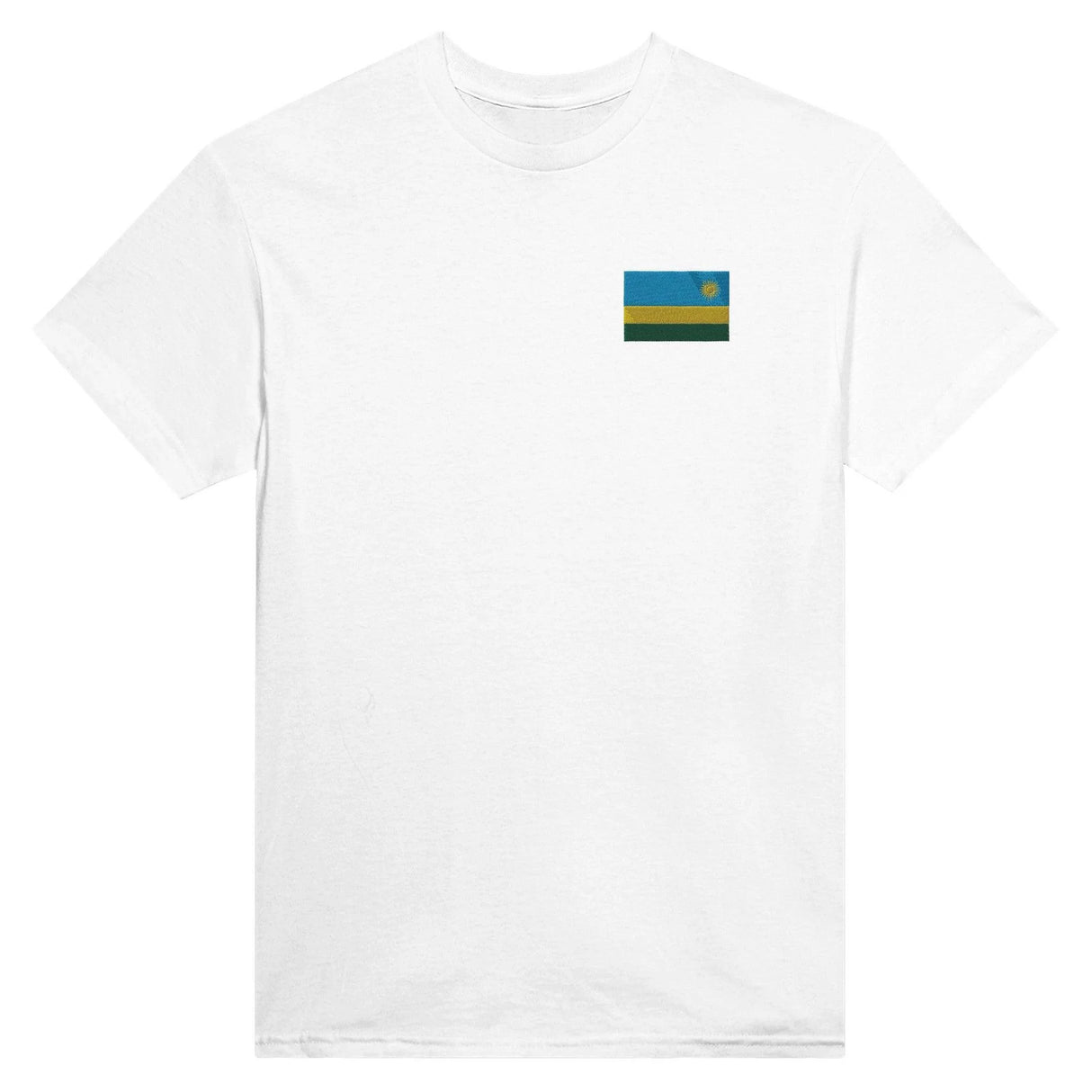 T-shirt drapeau rwanda broderie couleur coton mélangé