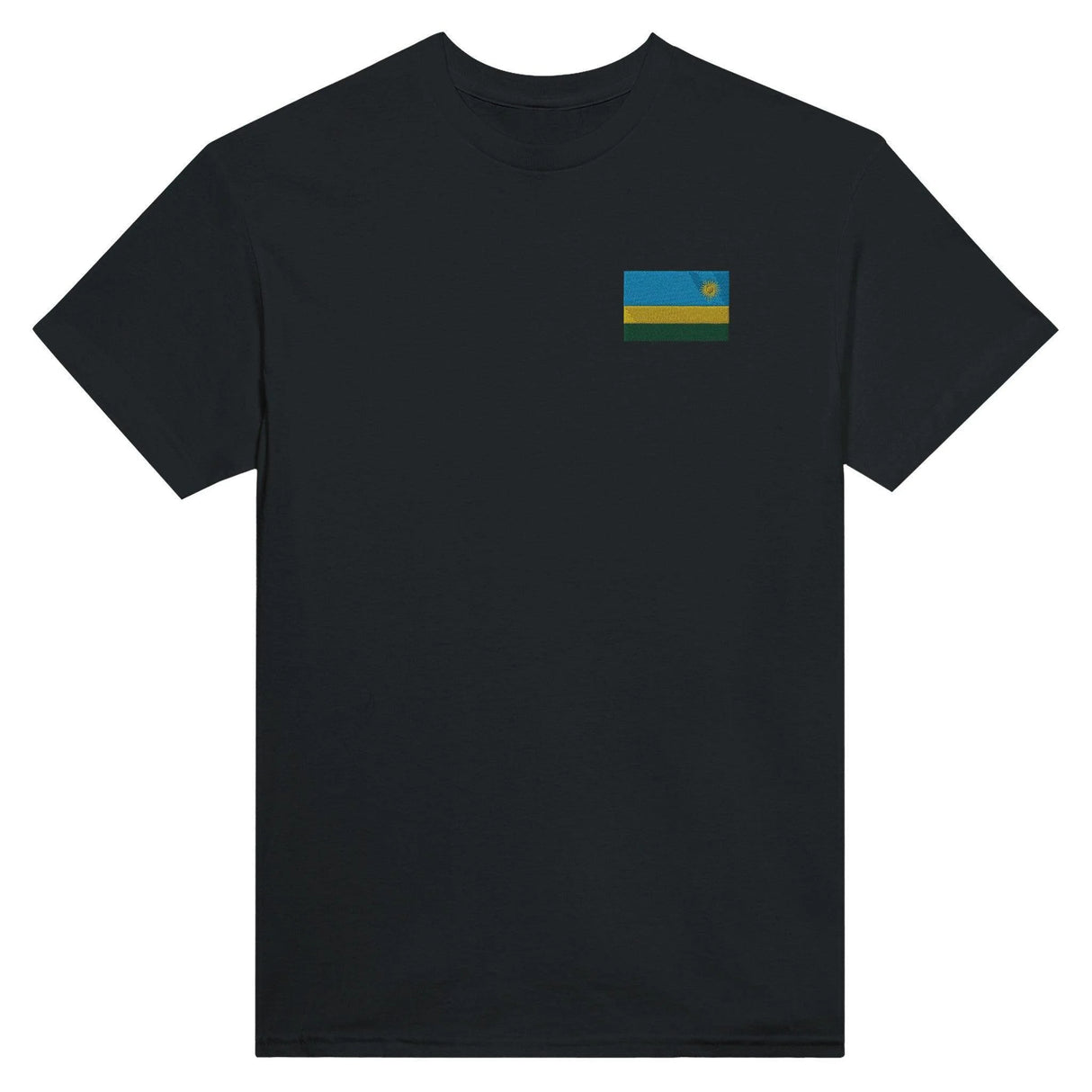 T-shirt drapeau rwanda broderie couleur coton mélangé