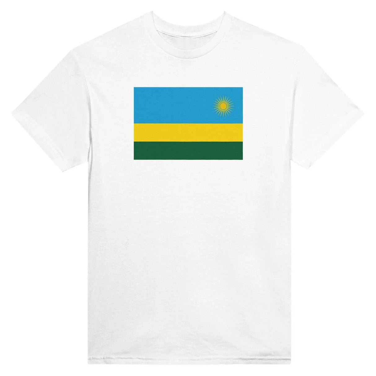 T-shirt drapeau rwanda coton mélangé brodé manches longues