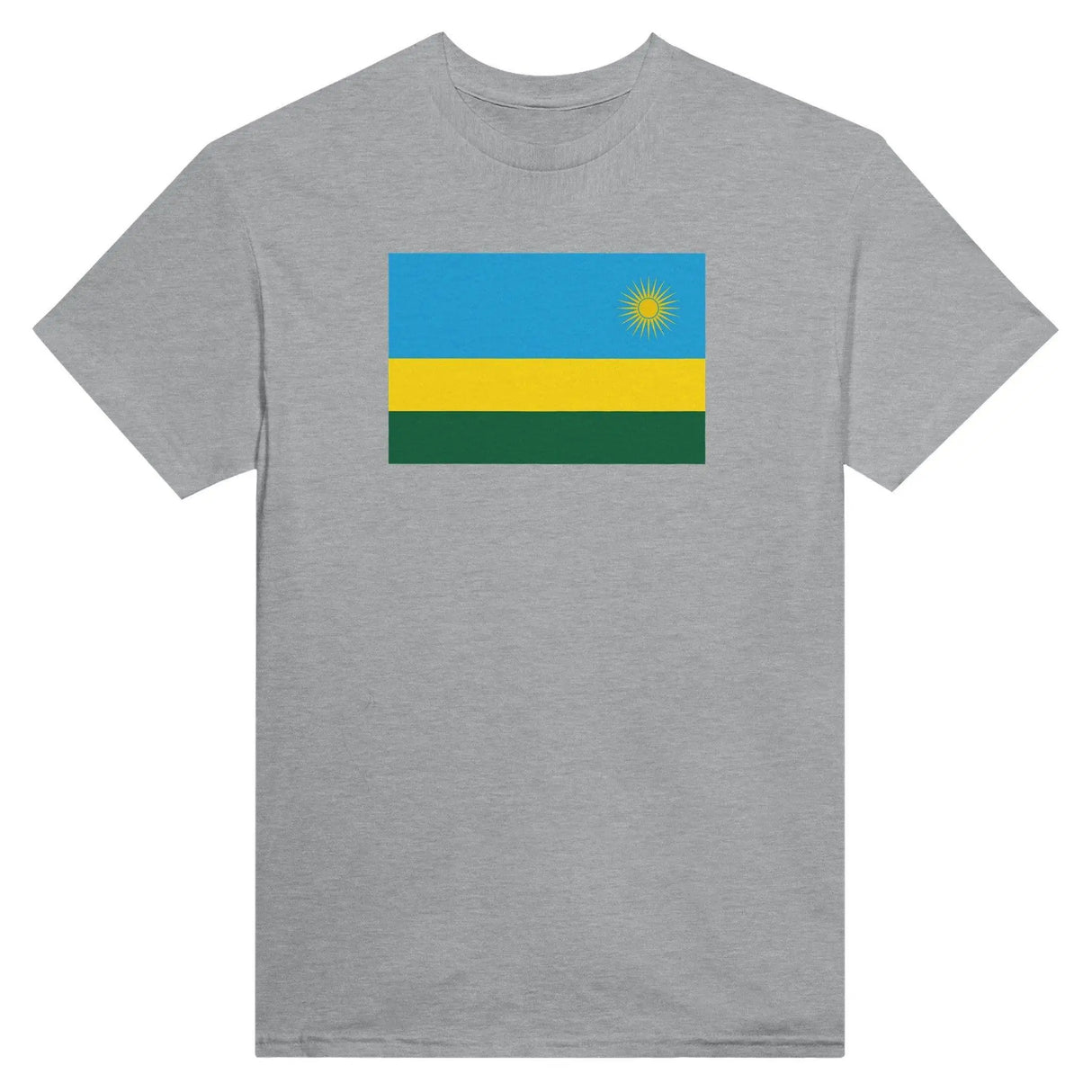 T-shirt drapeau rwanda coton mélangé brodé manches longues