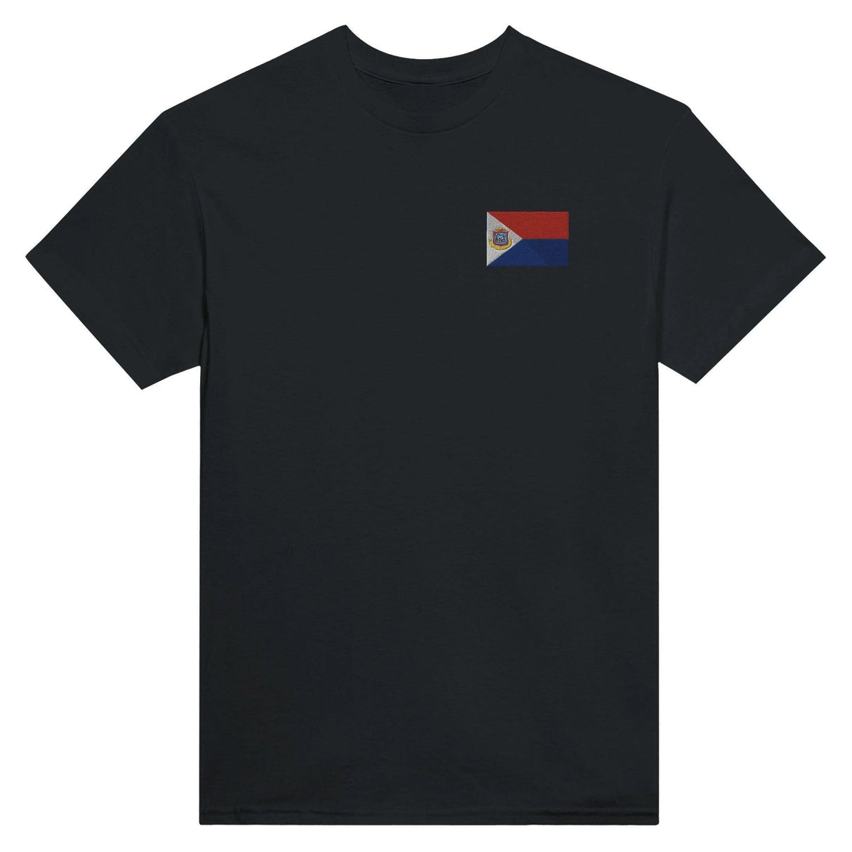 T-shirt drapeau saint-martin broderie couleur coton épais