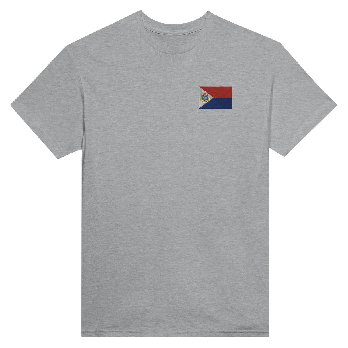 T-shirt drapeau saint-martin broderie couleur coton épais