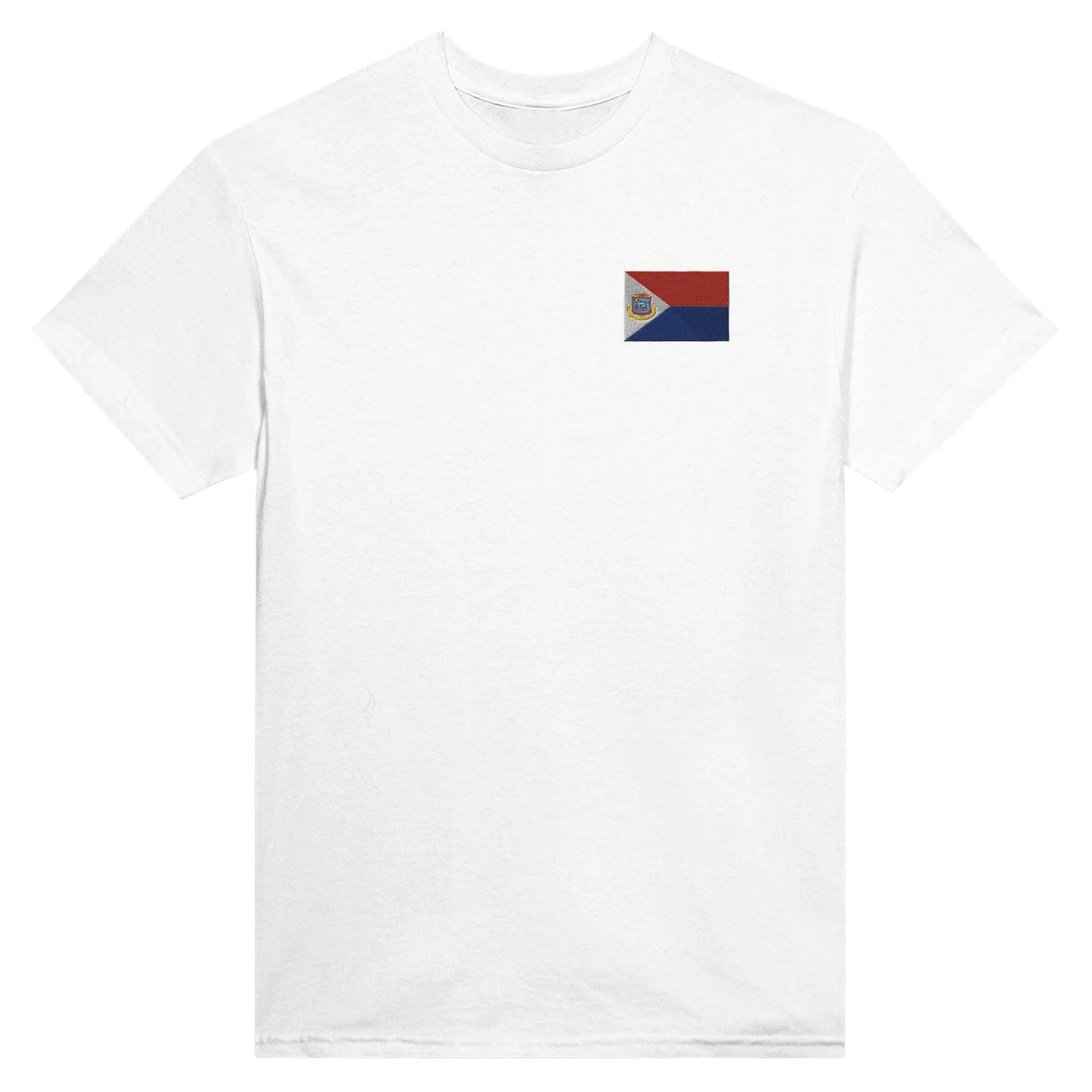 T-shirt drapeau saint-martin broderie couleur coton épais