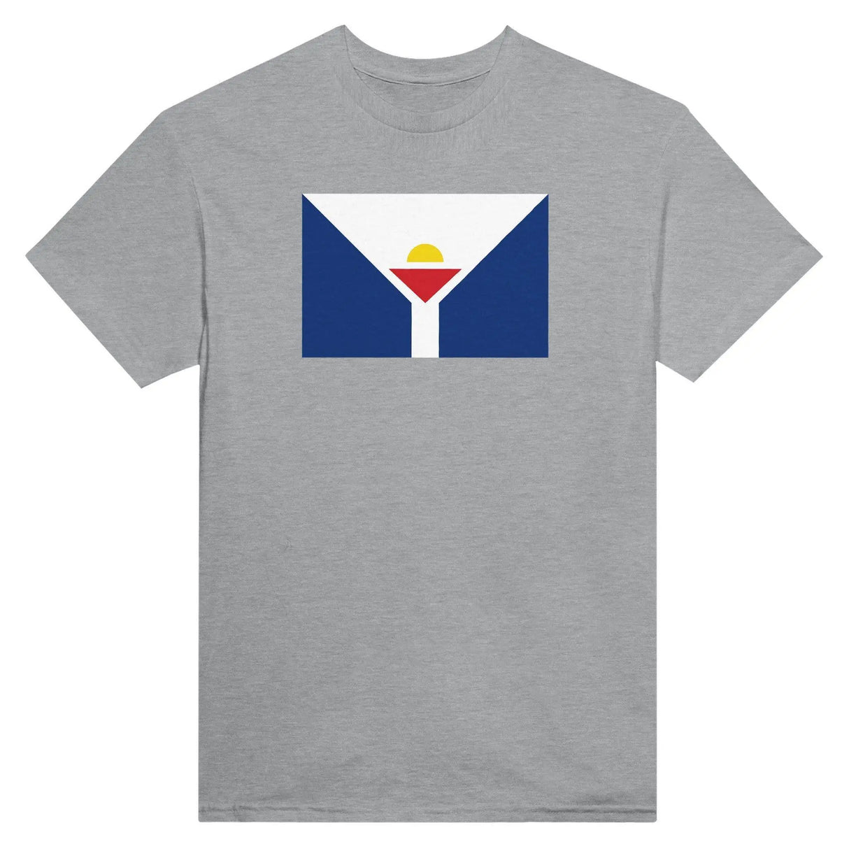 T-shirt drapeau saint-martin coton mélangé brodé