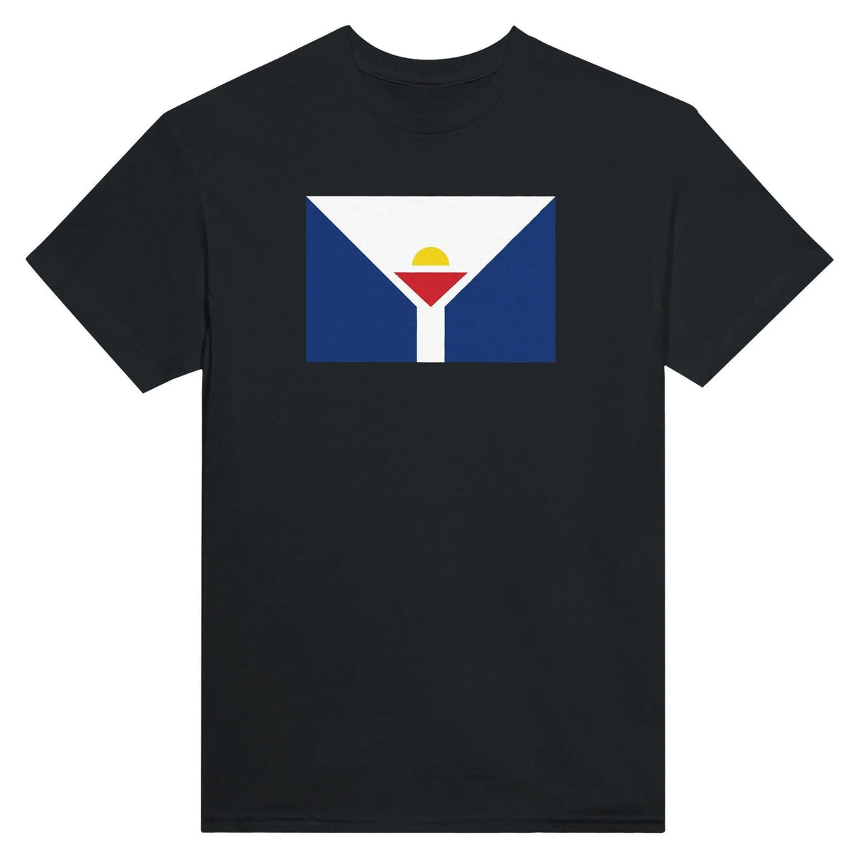T-shirt drapeau saint-martin coton mélangé brodé