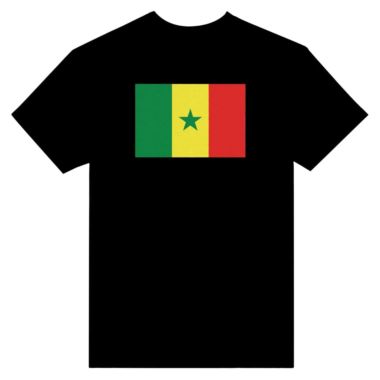 T-shirt drapeau sénégal brodé en coton mélangé élégant