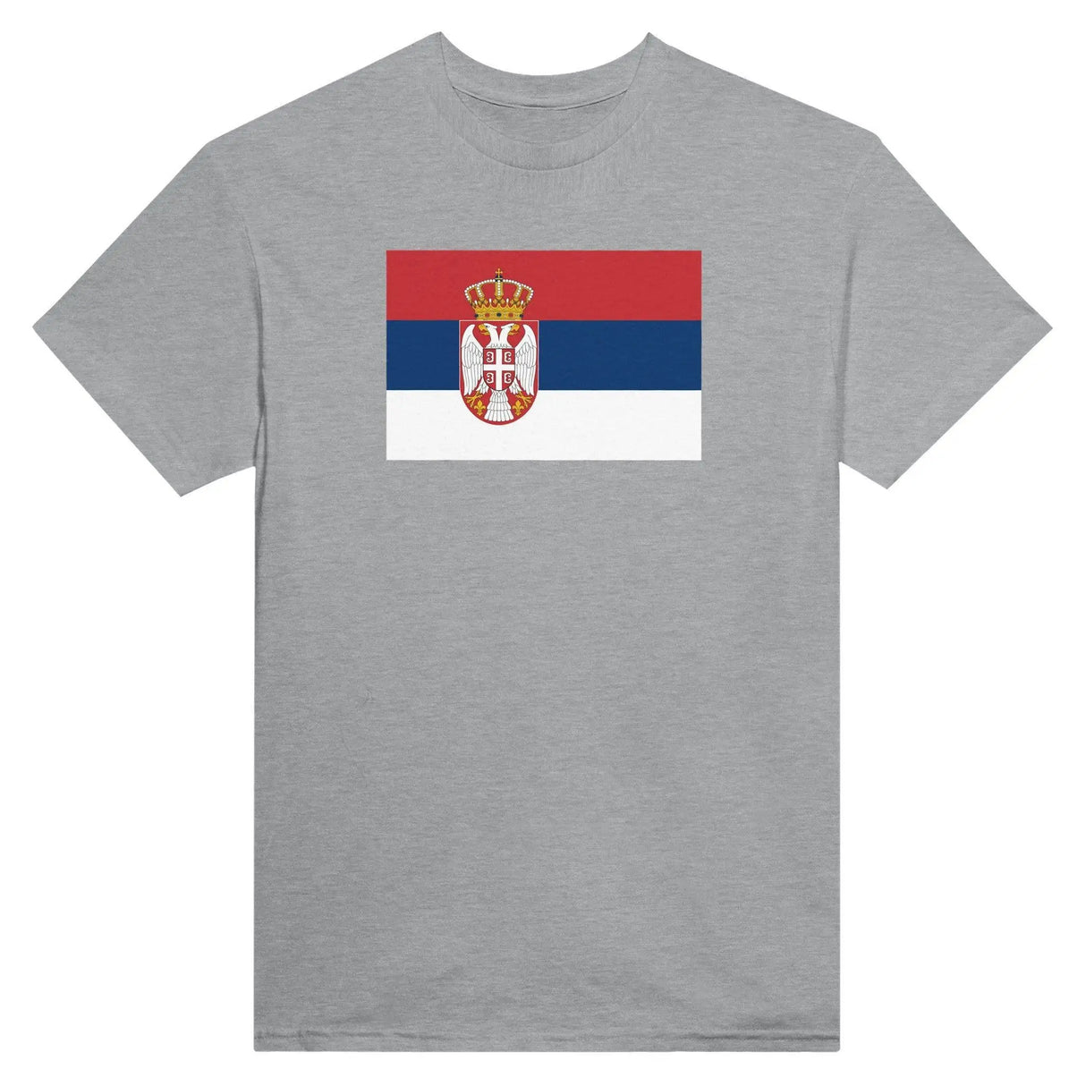 T-shirt drapeau serbie brodé en coton mélangé élégant