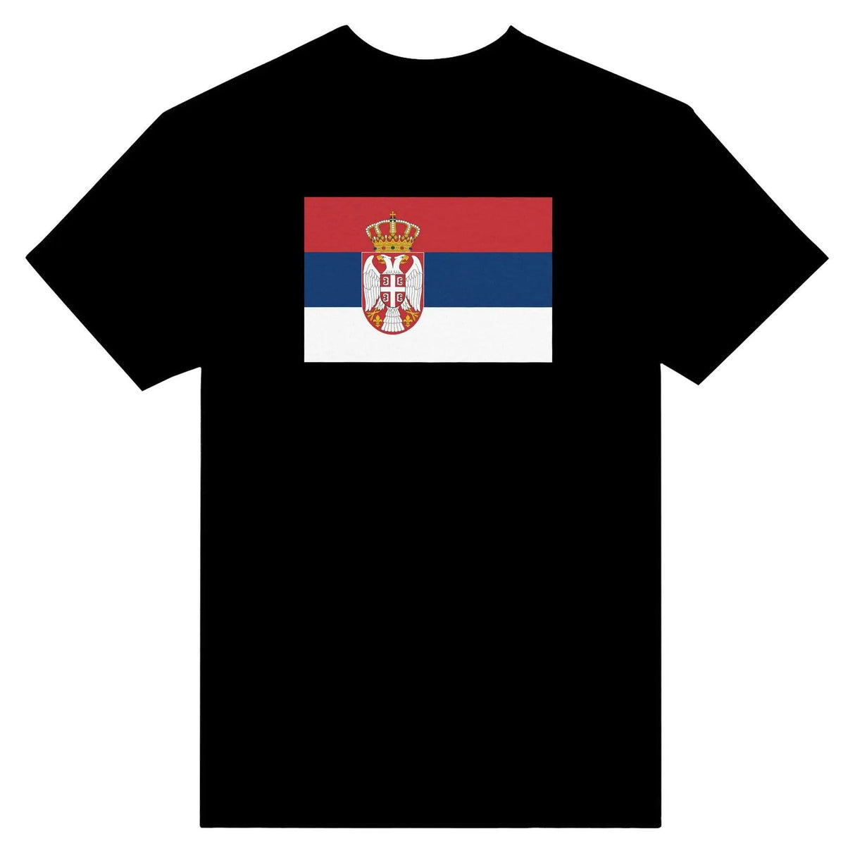 T-shirt drapeau serbie brodé en coton mélangé élégant