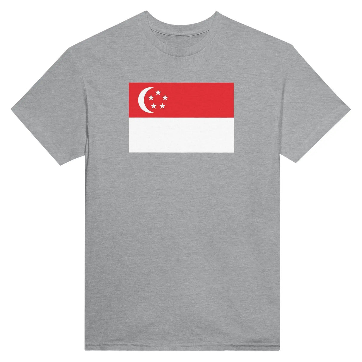 T-shirt drapeau singapour coton mélangé brodé