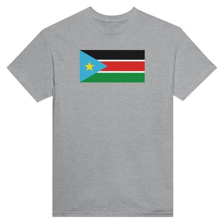 T-shirt drapeau soudan du sud brodé coton épais mélangé