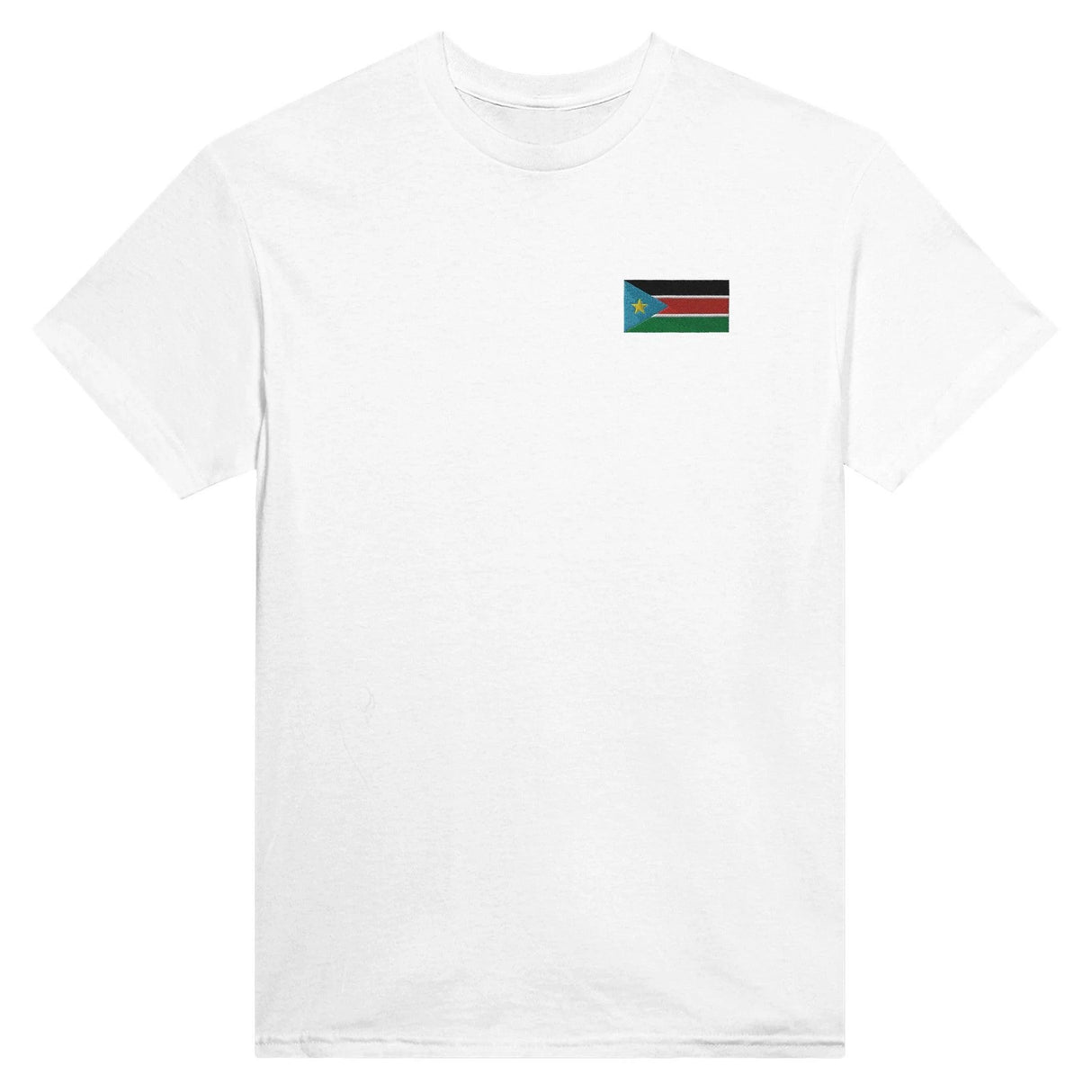 T-shirt drapeau soudan du sud broderie couleur coton épais