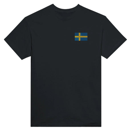 T-shirt drapeau suède coton épais broderie couleur