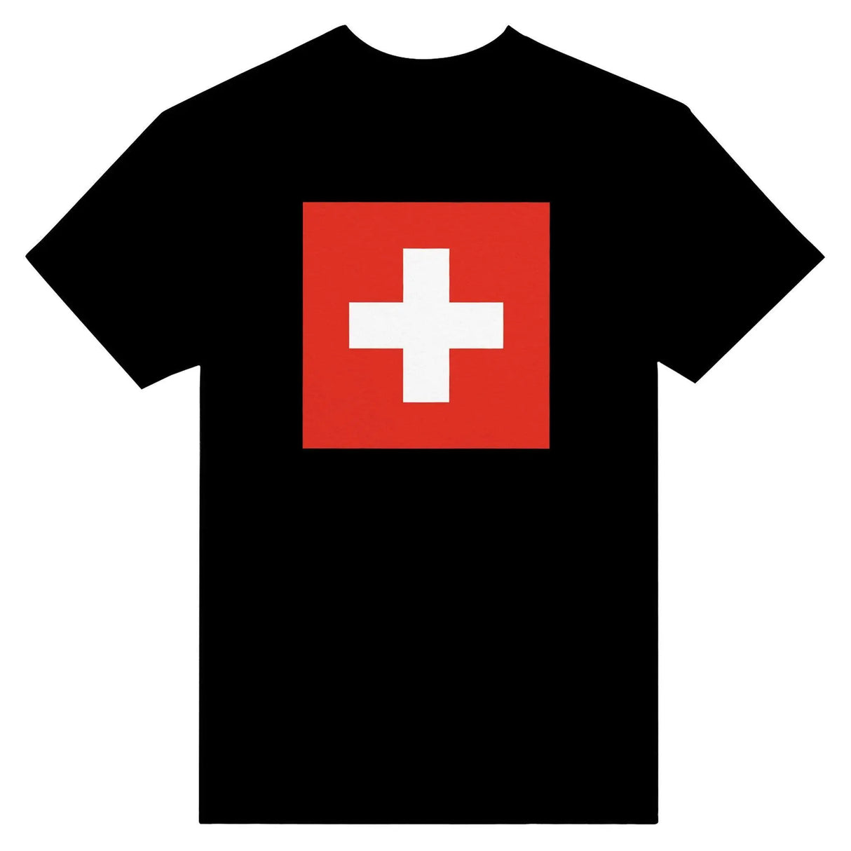 T-shirt drapeau suisse brodé coton mélangé manches longues