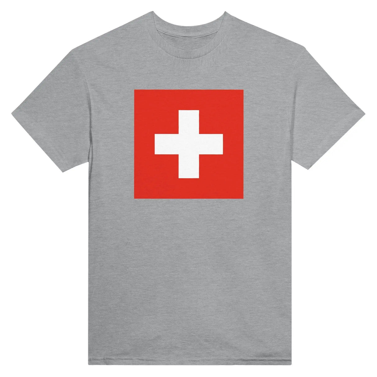 T-shirt drapeau suisse brodé coton mélangé manches longues