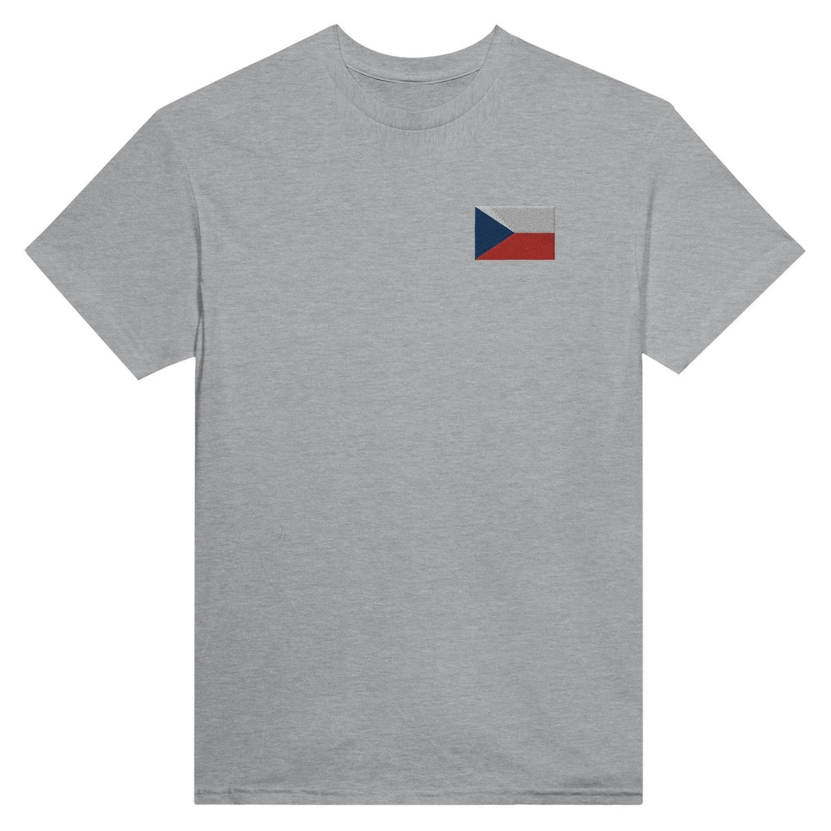 T-shirt drapeau tchéquie broderie couleur coton épais