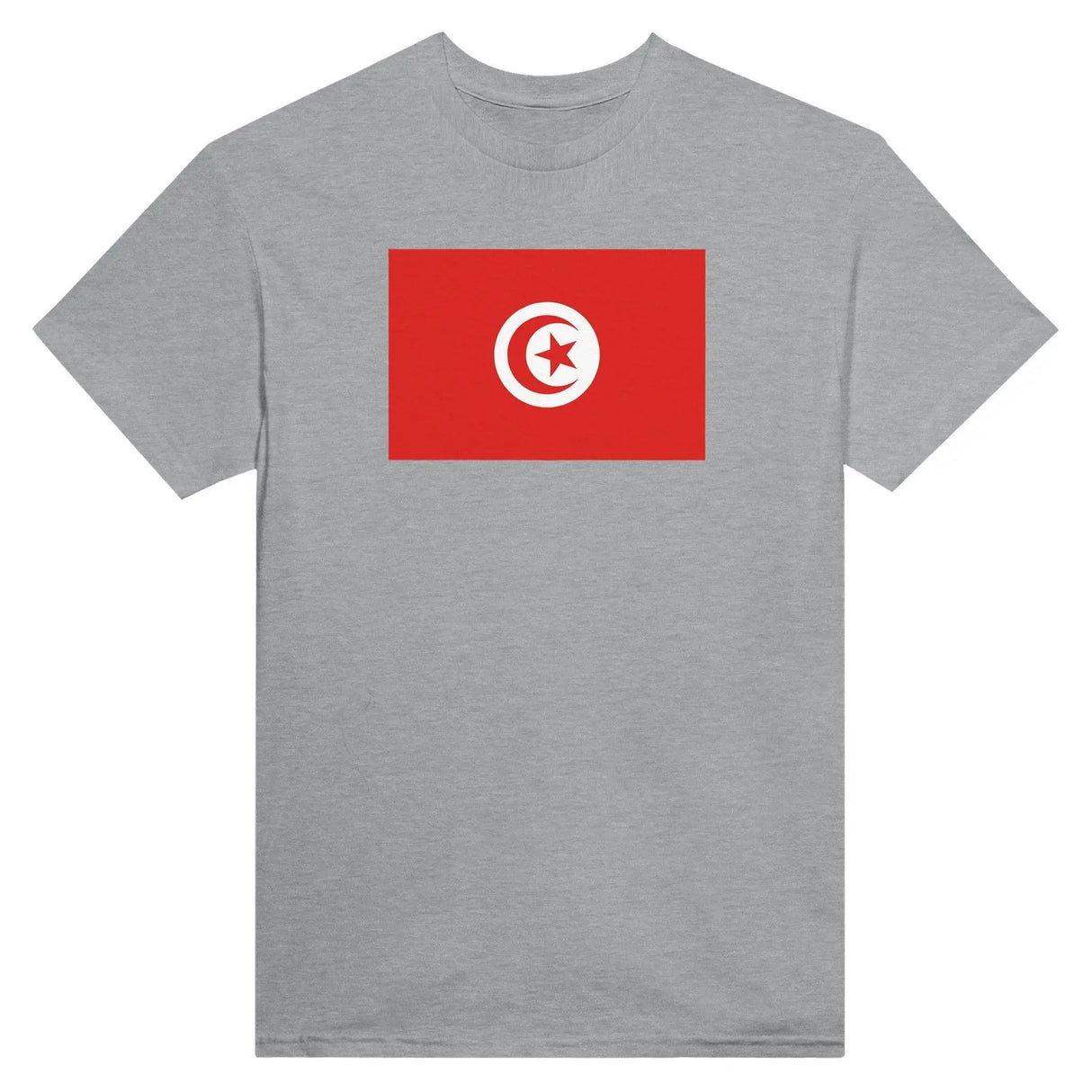 T-shirt drapeau tunisie brodé coton mélangé rouge