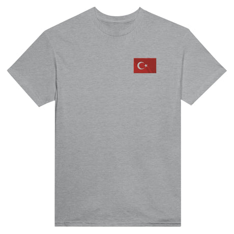 T-shirt drapeau turquie broderie couleur coton mélangé