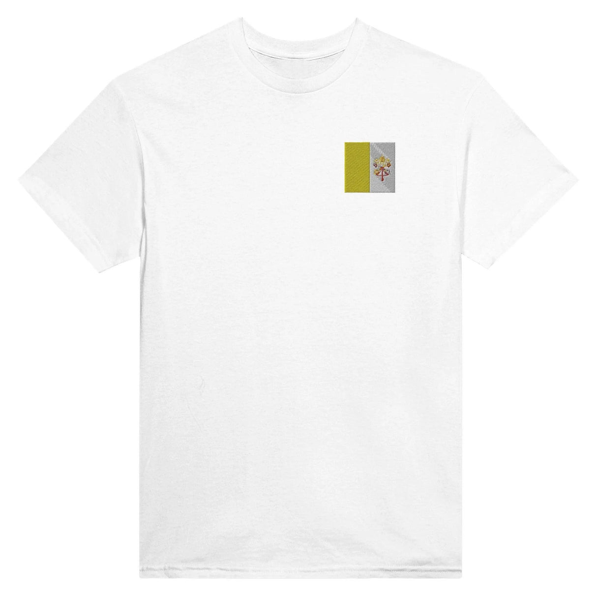 T-shirt drapeau vatican brodé en coton mélangé doux