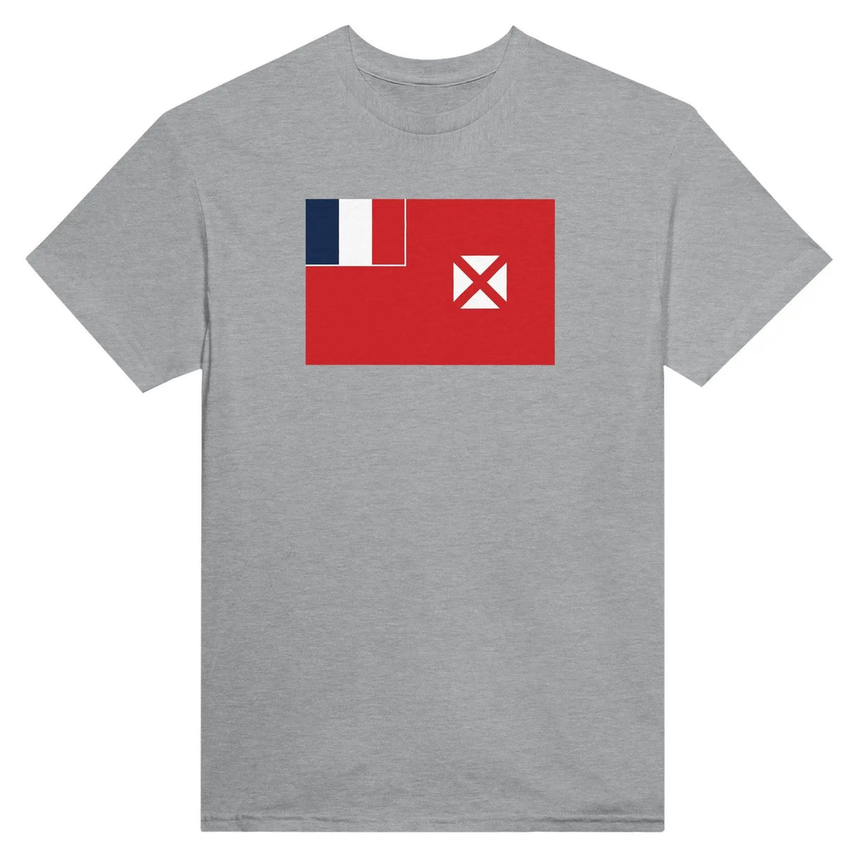 T-shirt drapeau wallis-et-futuna brodé coton mélangé