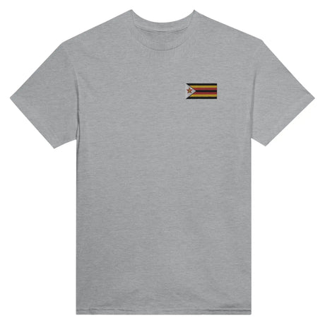 T-shirt drapeau zimbabwe broderie couleur coton épais