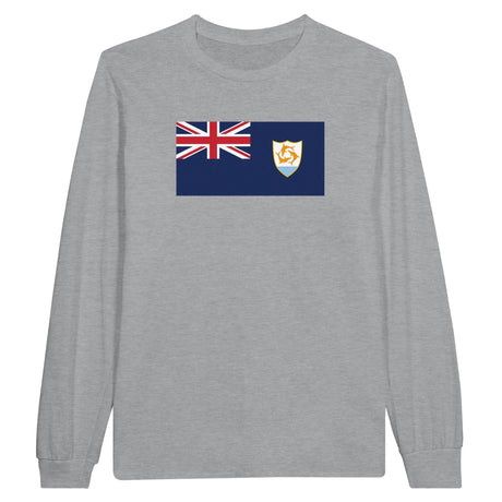 T shirt manches longues drapeau anguilla coton mélangé
