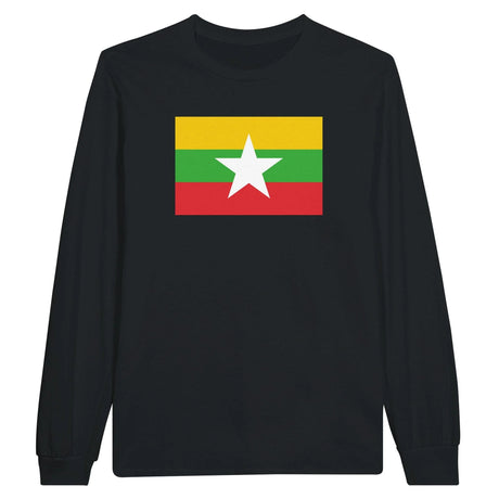 T-shirt manches longues drapeau birmanie coton mélangé