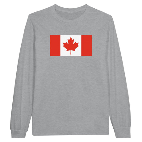 T-shirt manches longues drapeau canada coton mélangé doux