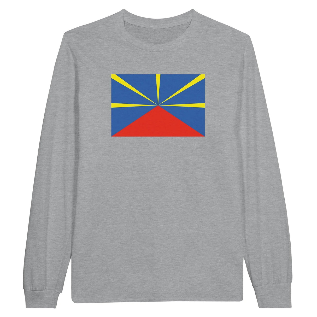 T-shirt manches longues drapeau réunion coton mélangé doux