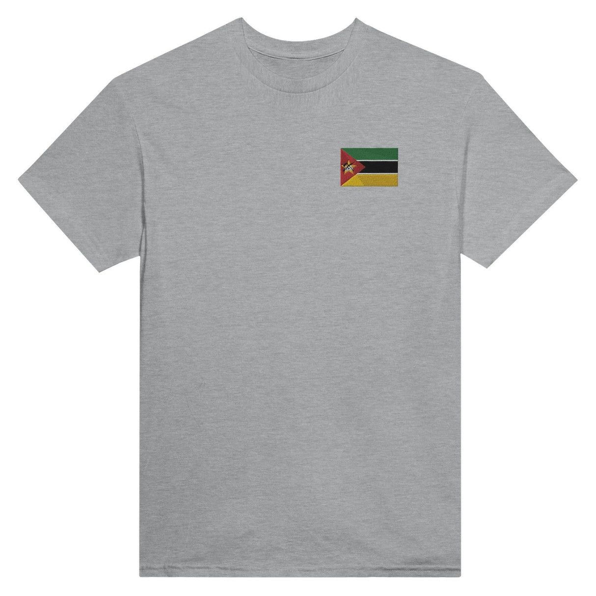 T-shirt mozambique broderie couleur en coton épais mélangé
